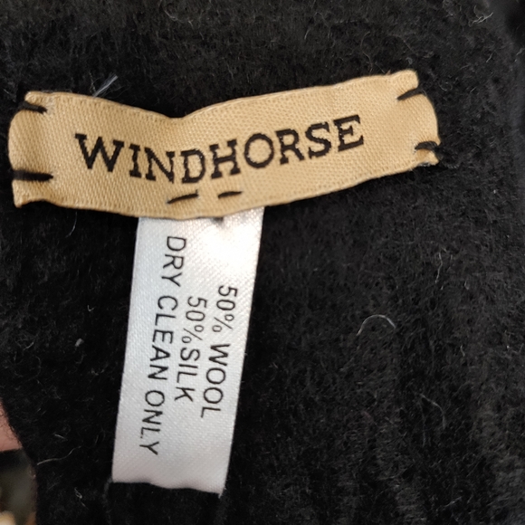 Sugar Dot Wool & Silk Black with Multicolored Wool Balls Scarf Handmade NWT - Picture 9 of 11